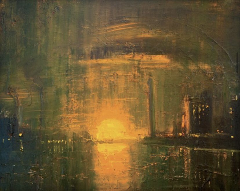 Theodore Major (1908-1999) 
‘Industrial Dawn' 
37' x 30' 
Oil on Board
Private Collection

#theodoremajor #industrial #dawn #art #artist #artwork #painter #painting #oilpainting #fineart #modernart #modernbritishart #twentiethcenturyart #northernart #wigan