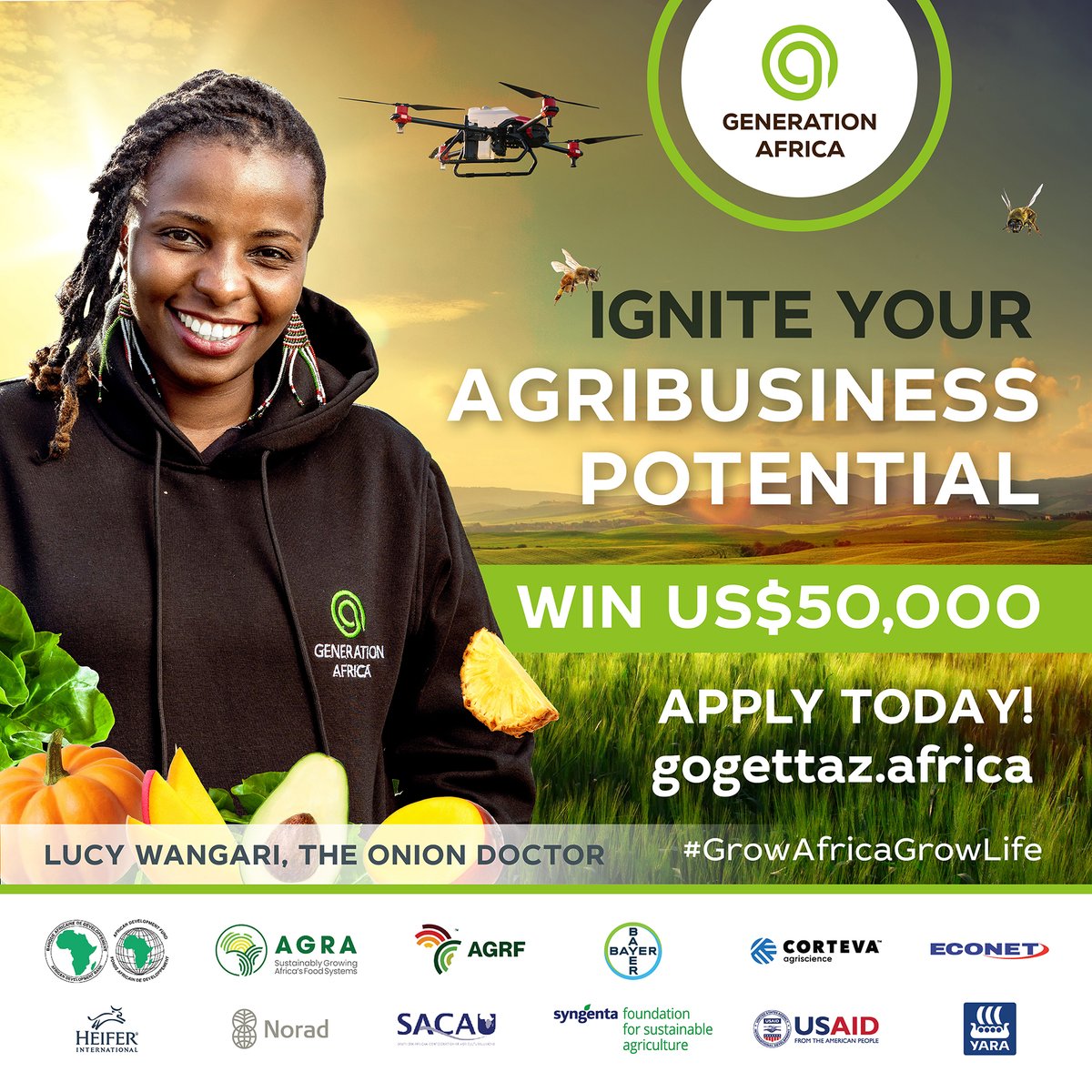 👩‍🌾 Are you an #entrepreneur creating jobs in the #agrifood sector? Then enter the 2023 #GoGettaz Agripreneur Prize Competition to fast-track your journey to scale. 

👉ENTER at gogettaz.africa.
🏁Deadline: 19 June 2023

#GrowAfricaGrowLife

@AGRA_Africa @TheAGRF @yara