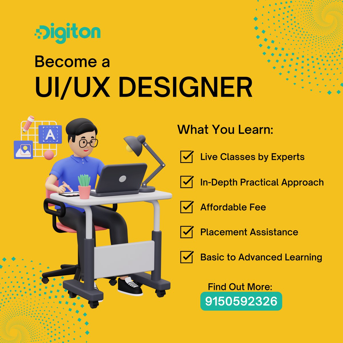 digiton_tech's tweet image. Start your journey in the field of UI/UX design with Digiton comprehensive course. #uiux #uiuxdesign #uiuxdesigncourse #figma #adobexd #uxfunctionality #userinterface #designthinking #softwaretrainingchennai #chennai #digiton #digitontech #koyambedu #fresher #job #fresher2023