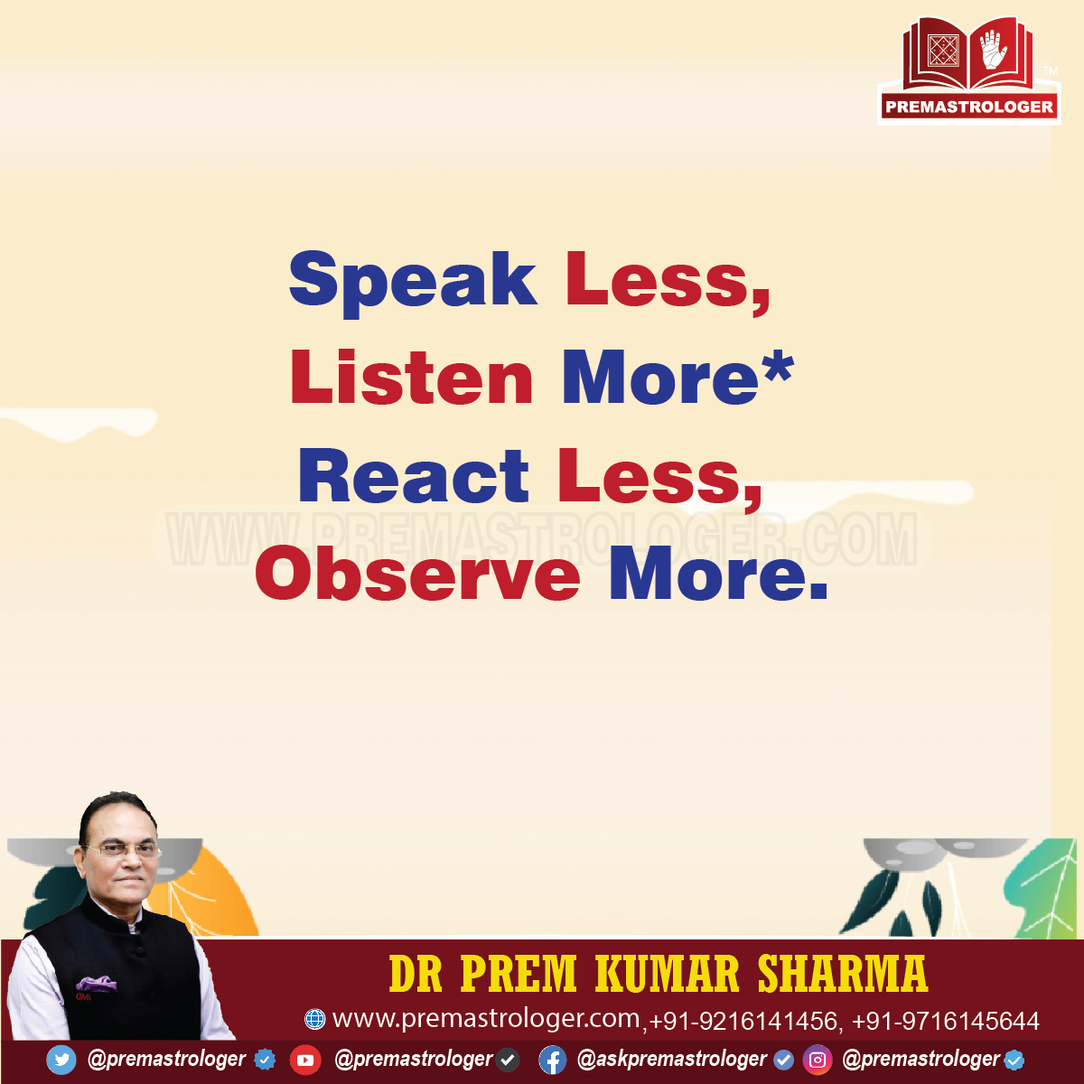 Speak Less, Listen More*
React Less, Observe More.

#GoodmorningTwitter
#सुप्रभात 
#Tuesdaymorninglive
#TuesdayVibes 
#Tuesdaymotivations
#Tuesdaymorning 
#TuesdayThoughts