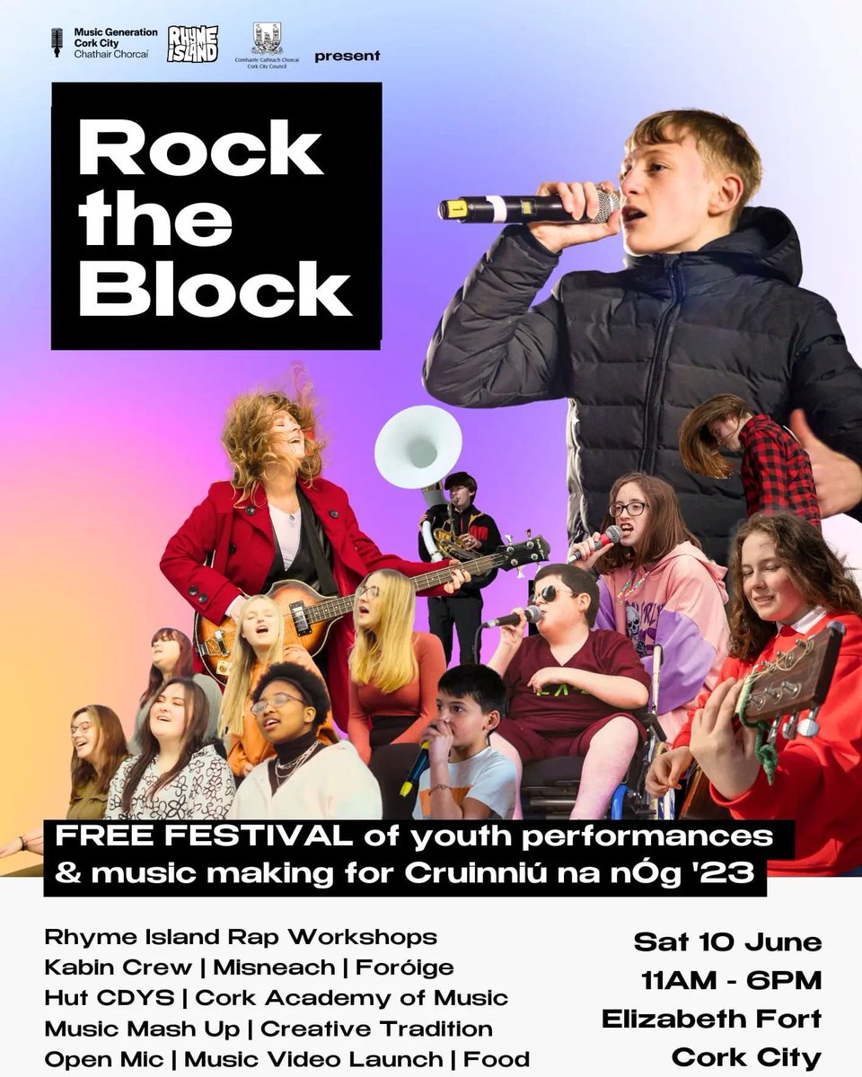 We are so excited to be invited to perform at this event by @MusicGenCC !! Roll on June 10th! 

We should be on stage at approx 1.45pm to 3.30pm. Come along and support us and check out all the other acts &amp; workshops from 11am!

<a href="/corkcitycouncil/">Cork City Council</a> <a href="/CorkCityPPN/">Cork City Public Participation Network</a> <a href="/GMCBeats/">Garraí Mac / GMCBeats / Kalabanx</a> <a href="/JoeyCork/">Joe Curtin</a>