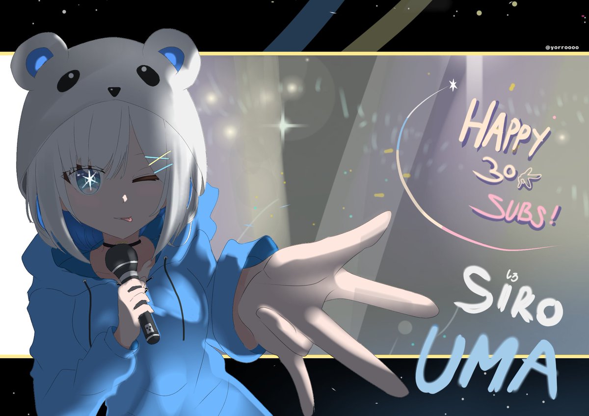 yorroooo's tweet photo. Siro-san become an idol 🎤✳️
Congrats for 30k subs! 🐻❄️
#しろくまのあーと https://t.co/TVaPfITpoZ