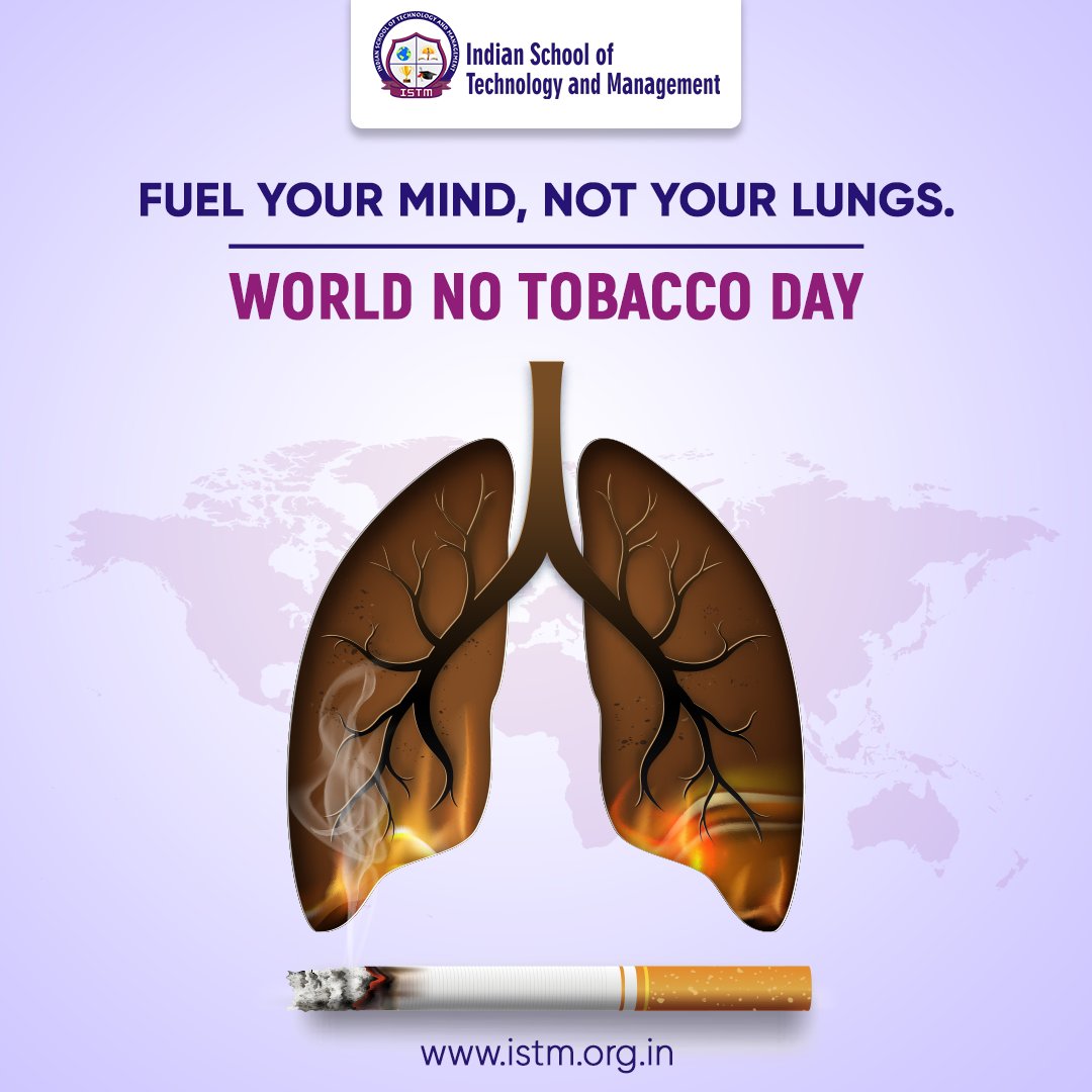 Clear your mind, clear your lungs. Say no to tobacco and yes to a healthier future!

#isbm #istm #institute #SmokeFreeZone #BeSmokeFree #TobaccoFreeLiving #LungHealthMatters #LiveSmokeFree #BreakTheCycle #CleanAirInitiative #TobaccoFreeCommunity
