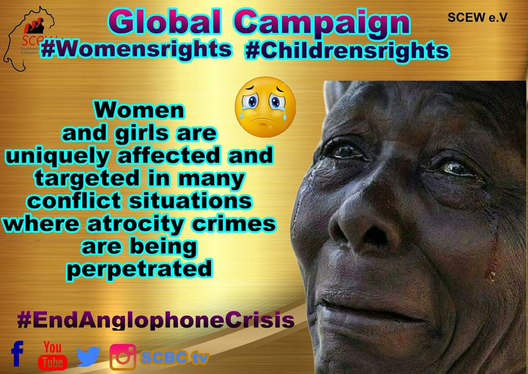 Women, girls and children suffer the most in war. We call on the UNO to protect them by ending the violence in the war-torn Anglophone region in Cameroon
#EndAnglophoneCrisis & initiate #Peacetalks
#Womensrights
#Childrensrights
@melaniejoly @hrw @unsc @UN_HRC @RepKarenBass