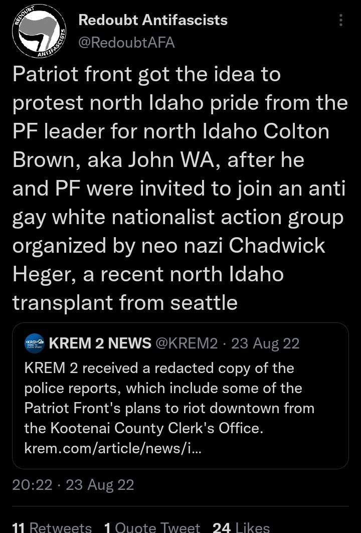Dementia_Grimm's tweet photo. PLEASE SHARE!

If you're at PRIDE around the Idaho area, watch out for the worst thing to ever happen to the Goth community former Goth model and now White Nationalist Chadwick Heger. He apparently helped organise last year's disruption of Idaho PRIDE by Patriot Front. https://t.co/IWNqgn6Kxe