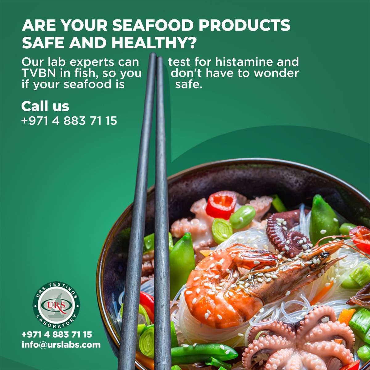 UrsLaboratory's tweet image. Our lab can analyze histamine and TVBN in fish so you can stay assured that your seafood products are safe and tasty. Get in touch with us today to learn more! 

#URSTestingLaboratory #URSLab #URSLabUAE #Histamine #TVB #Fishtesting #Foodtesting #Foodproductesting #Labexperts