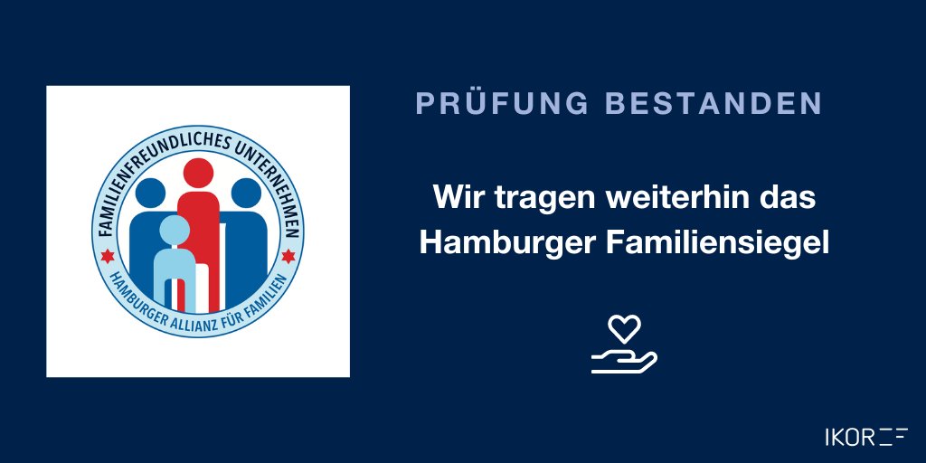 Wir sind stolz, wir haben wieder das Hamburger Familiensiegel erhalten – und das regelmäßig seit 2009. 👨🏾‍🍼  👨‍👩‍👧  👩🏾‍💻  👨‍👦👨‍👨‍👧‍👦👨‍👦‍👦
#Familienfreundlichkeit #KarriereMitFamilie #HamburgerFamiliensiegel