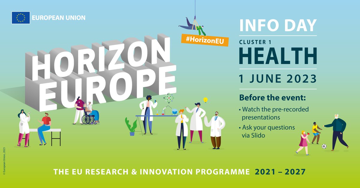 marina_zanchi's tweet photo. Don't miss the #HorizonEU #health info day tomorrow!

Ahead of the event, remember to:
📝Check out the call documents
📽️Watch the recorded presentations
❓ Ask your questions via Slido
https://t.co/Jw8QUQqH0J https://t.co/gbg1v1BDOc