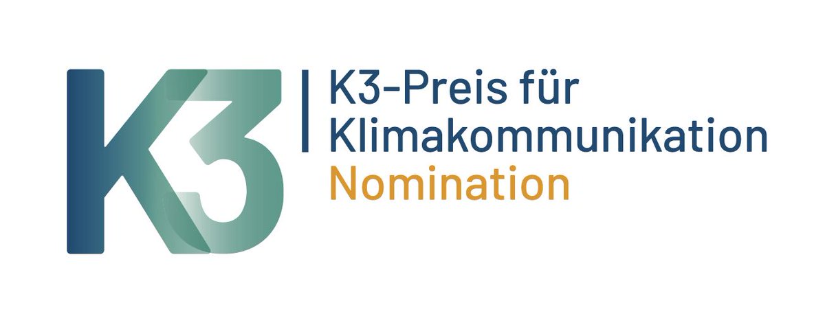 k3klima's tweet photo. Der #K3Preis für #Klimakommunikation geht in die dritte Runde: 22 Projekte sind jetzt auf der Shortlist!
Der mit 15.000€ dotierte Preis zeichnet Projekte & Initiativen aus, denen es mit beispielhafter Kommunikation gelingt, die Lücke zwischen Wissen und Handeln zu schließen! https://t.co/QVEV3m1yRB