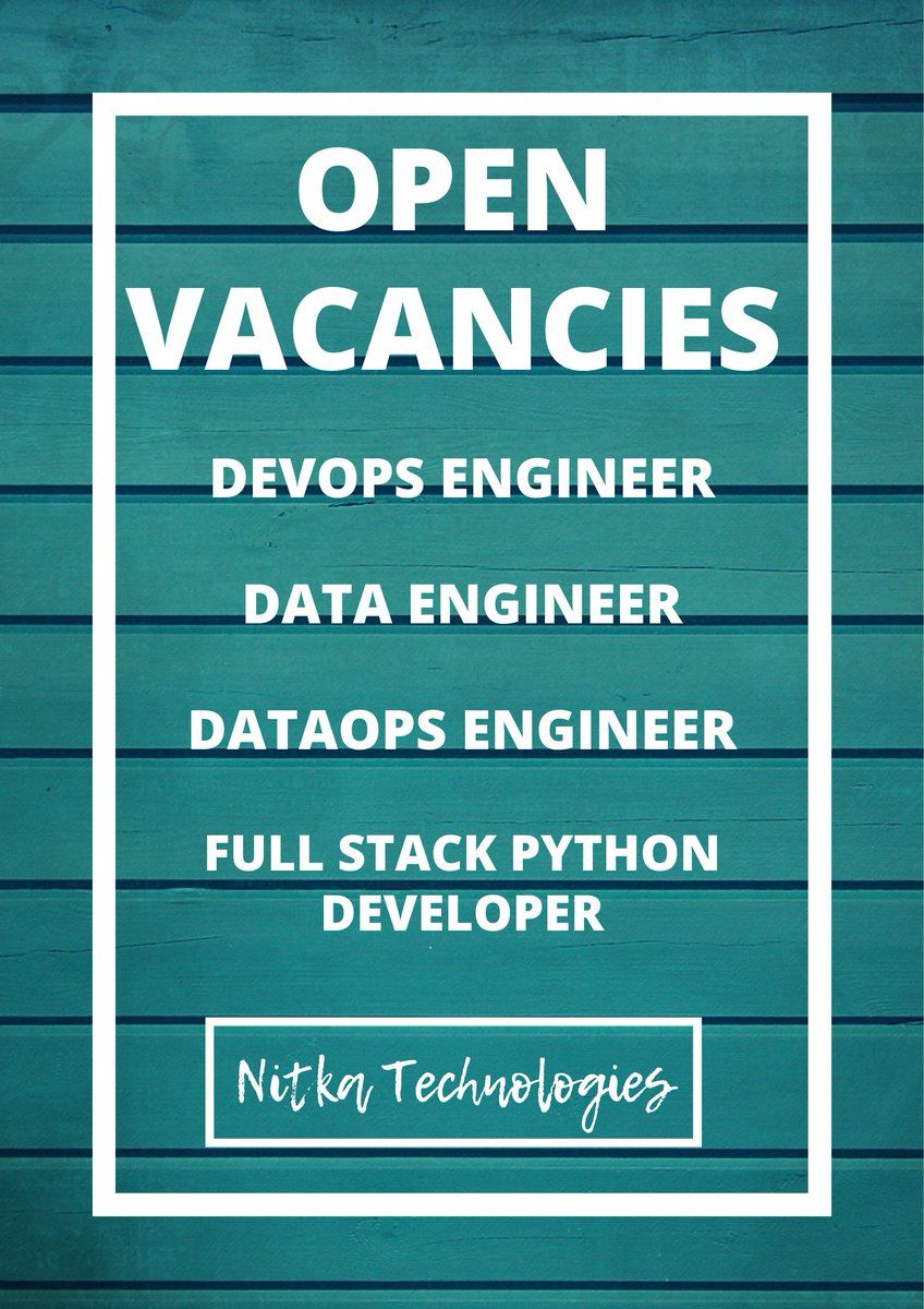 Wednesday list of #vacancies #hiring #HIRINGNOW #remotejobs #jobalert #twitme #jobpost #tech #techjobs #NAJ #DevOps #data #Python #работа #вакансия #Nitkahiring