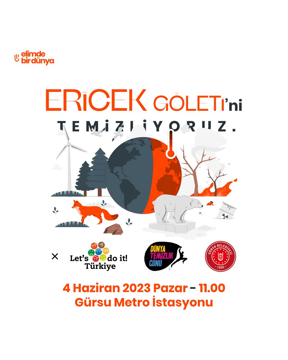 elimdebirdunya's tweet photo. 4 Haziran Pazar günü Let's Do It! Türkiye (@letsdoitturkey) ve Gürsu Belediyesi (@gursubeltr) ile birlikte #Ericek Göleti'ni temizliyoruz 🌱etkinlik için Gürsu Metro İstasyonu’ndan Ericek Göletine 11.00’da ulaşım sağlanacak 🚌 https://t.co/OWN9ENTL8s