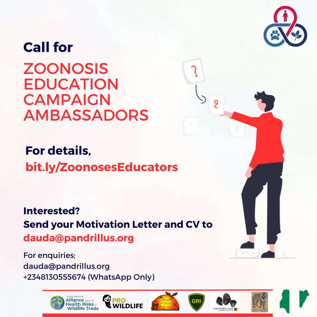 We are currently seeking passionate individuals to become Zoonosis Education Campaign Ambassadors. As an ambassador, you will be responsible for spreading awareness about the zoonotic risks associated with bushmeat