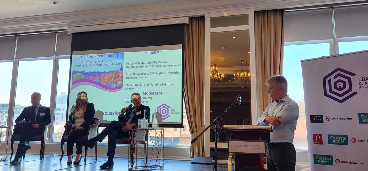 FitzKatherine's tweet photo. We are proud of our historic city & ambition for the future of #Cork is huge! Exciting projects are planned in the short term, with public realm, docklands development, climate action, sustainable transport & the arts all key to the future of Cork #CBAbreakfast @corkcitycouncil https://t.co/ZmxWHeDUZp