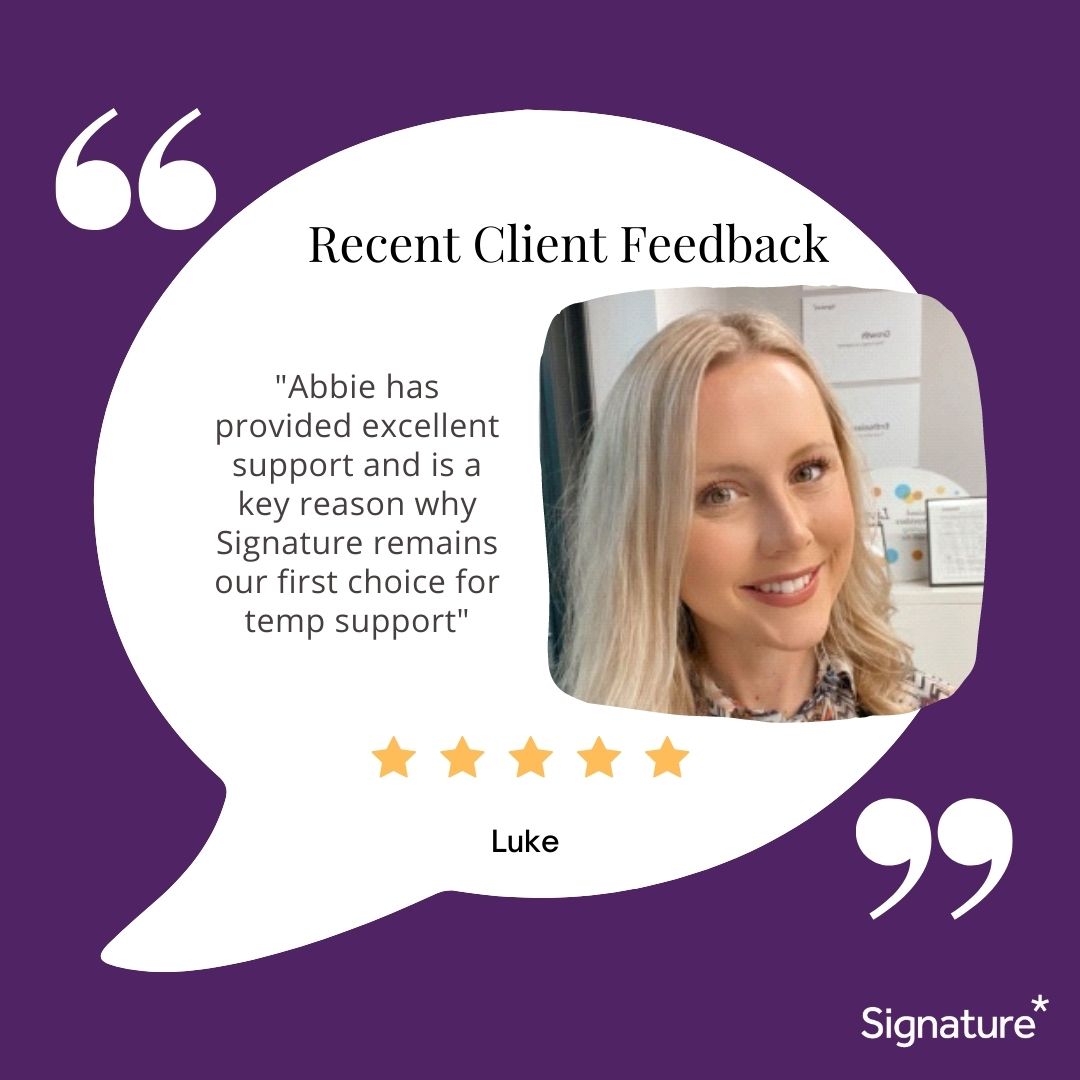 We love 😍 it when our clients share positive feedback with us👍😀

At Signature Recruitment, we help ambitious businesses build better teams. 

#clientfeedback #testimonials #happyclients #deliveringexcellence #successstories #makeyoursignaturemove