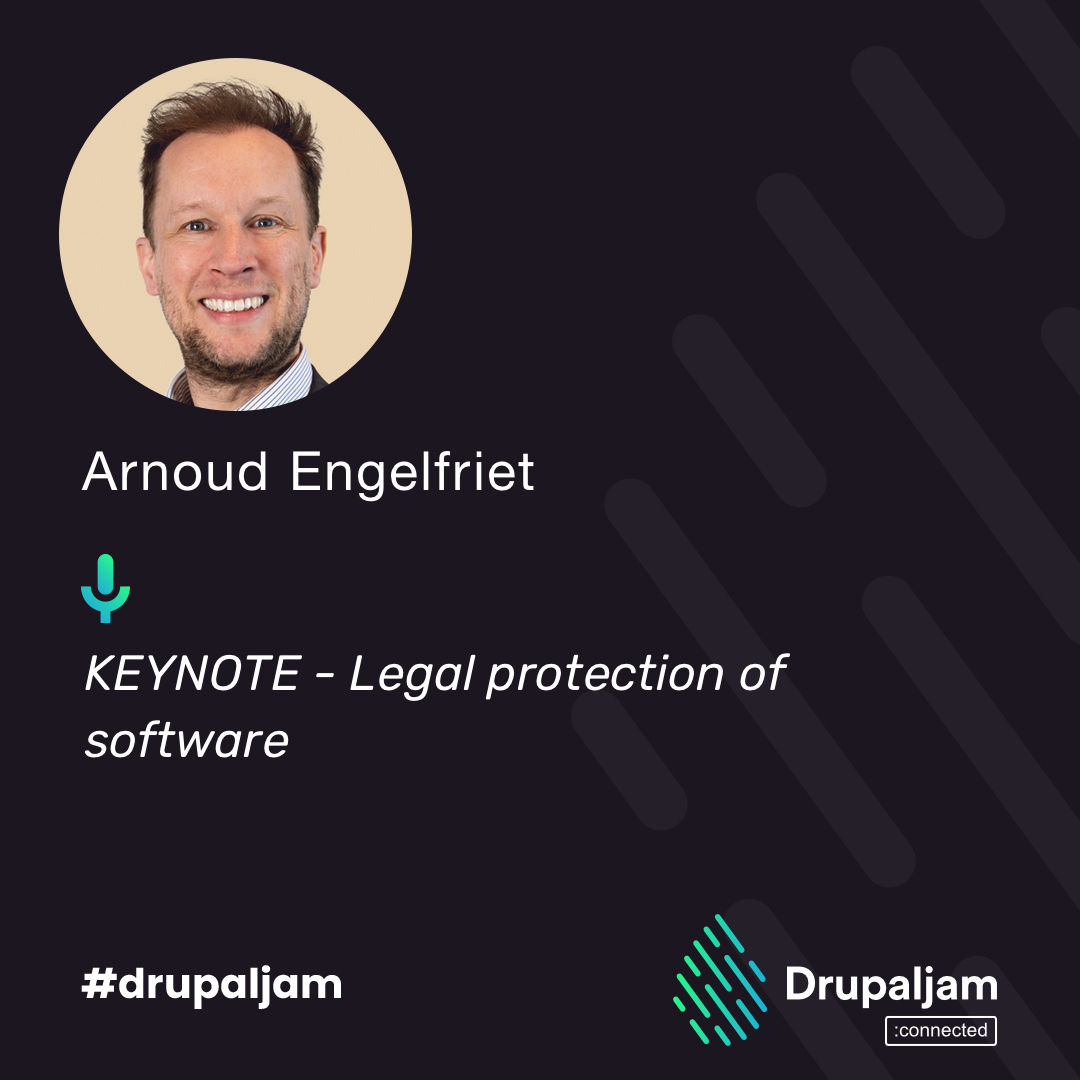 Drupaljam's tweet photo. KEYNOTE - Arnoud Engelfriet talks about Legal protection of software on #Drupaljam 2023 :connected! #drupal #drupalnl #session https://t.co/DfVdeJqk71 https://t.co/wOnOBwbiKR