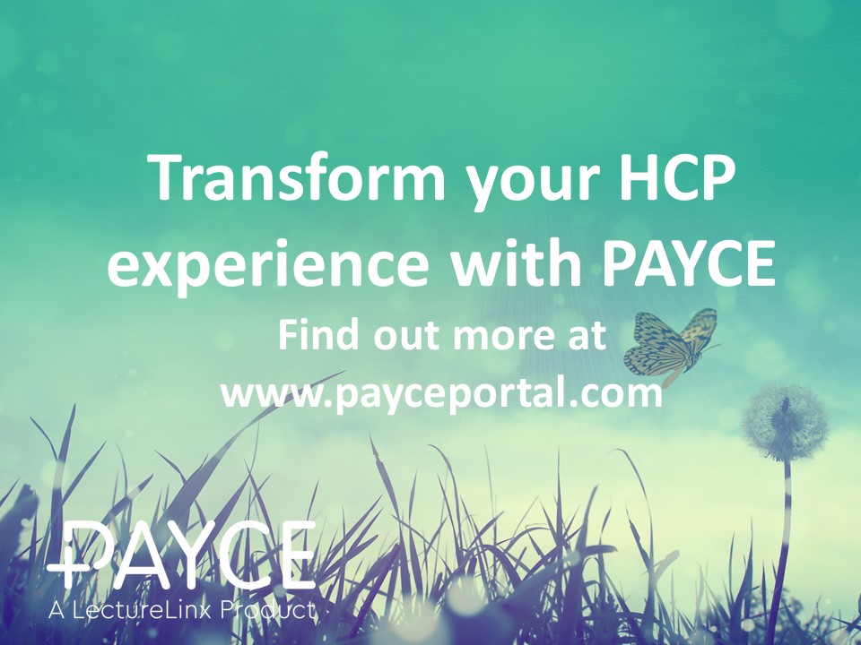 PAYCEportal's tweet image. #PAYCE transforms collaborations between #Healthcare professionals and #Pharmaceutical companies by simplifying #contracting, enabling faster #payments and strengthening #disclosure reporting.
Find out more at payceportal.com
#LLX #LectureLinx #Compliance #Pharma