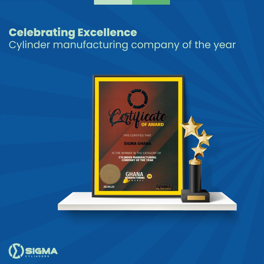 SigmaCylinders's tweet photo. Join us in honouring this remarkable accomplishment, as we recognize #SigmaGhana's unwavering commitment to excellence &amp; innovation in the field.
We extend our deepest gratitude to our valued partners, clients, &amp; stakeholders for your continuous support. https://t.co/K0XxA1FuDp
