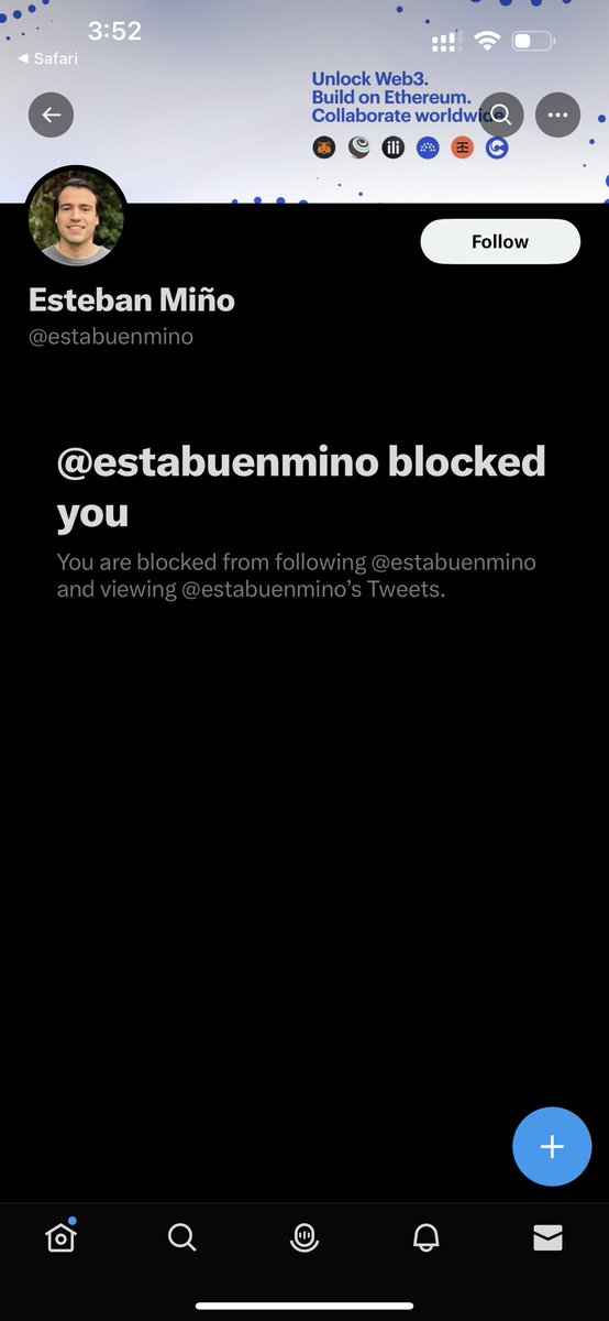 SyZodiac's tweet photo. @estebanmino_ hi Esteban, this guy right here on the picture is using your photo and name with a change on your tweet ID in one letter as you see on the photo below. To scam the people and take their fund from any wallet. And I was one of this victims. https://t.co/K76quaLAOe