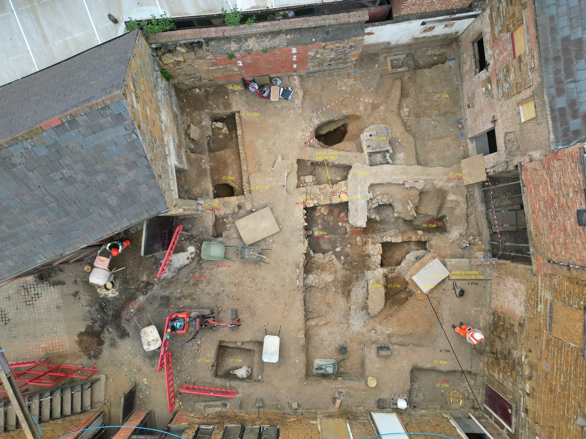 Nice aerial shot of the archeological dig at the Old Black Lion, Northampton for <a href="/TheCCT/">Churches Conservation Trust</a>