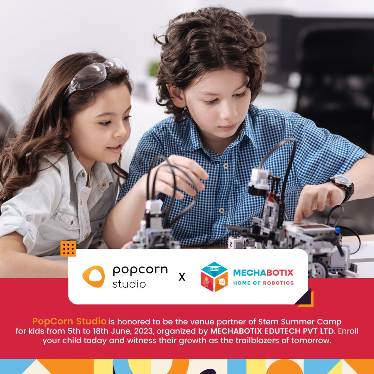 popcornstudioco's tweet photo. We are proud to announce that we have the honor to be the venue partner of Stem Summer Camp by @mechabotixx

Are you also looking for a venue to conduct summer camp classes , workshops and sessions? Look no further for @popcornstudio  offers you everything all under one roof! https://t.co/7HdRYxWa3k