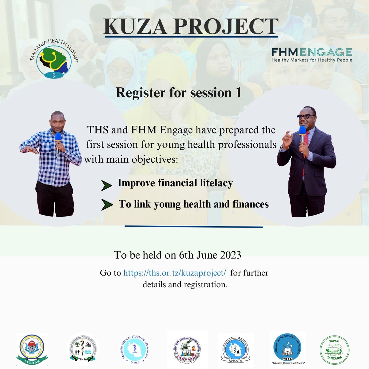 TzHealthSummit's tweet photo. New month with KUZA
Applications are on-going, grab the opportunity and begin session 1 with us on 6th June.
Applicants are professionals and college students from the healthcare field.
The form is available on the link: https://t.co/G0x3BOHvwf
#THS2023 #10YearsOfTHS https://t.co/MjOwZVjWfE
