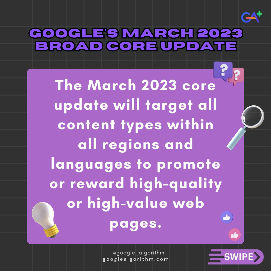 AlgorithmGoogle's tweet image. 🚀 Google&apos;s March 2023 Core Update is here, bringing exciting changes to search results! 🌐✨ 

#GoogleUpdate #SearchAlgorithm #SEOBoost #googlealgorithm #marchcoreupdate

for full post, click the link mentioned below : instagram.com/p/Cs5oFfGsbC2/…