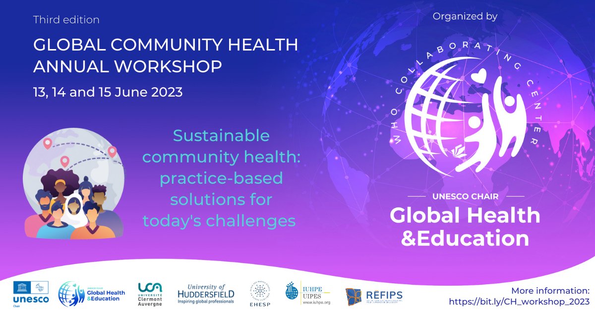 ➡️Register now for the FREE online Global Community Health Workshop, 13 till 15 June 2023.

The main theme of this year’s workshop is ‘Sustainable community health: practice-based solutions for today’s challenges’.

Check out the draft programme: bit.ly/CH_workshop_20…