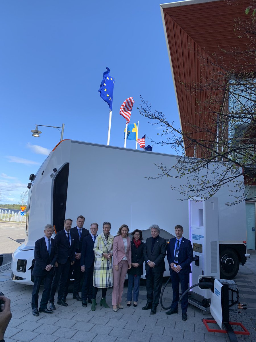 ThibKLNR's tweet photo. Major result of #TTC4 is a common charger for electric heavy duty vehicles, showcased here in @Luleå https://t.co/E514bdHl8k