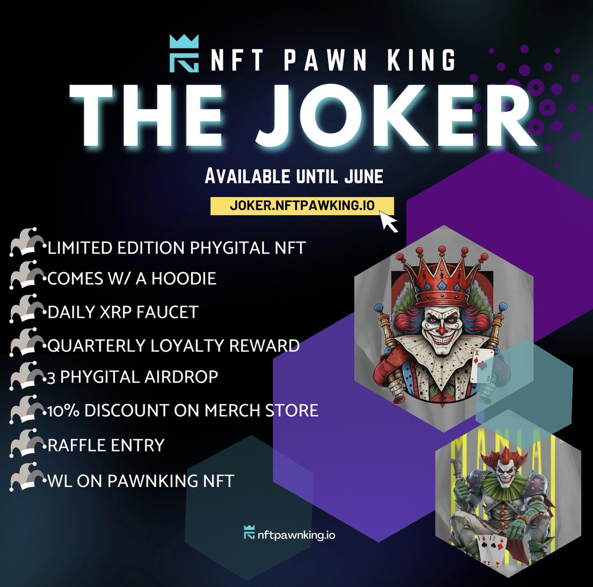 OpulenceX_NFT's tweet photo. Auction Coming up soon this weekend for The Joker Phygital NFT Collection
https://t.co/nLchqjxh6w

🗓️ June 3, 2023
🕰️ 1PM UTC

Join the #NPK Discord 👉 https://t.co/84BX6i8JVH

Get Special Deal! Don't miss it! 
#XRP #NFT #NFTCollection #XRPL #XRPCommunity https://t.co/wTaetHacpK