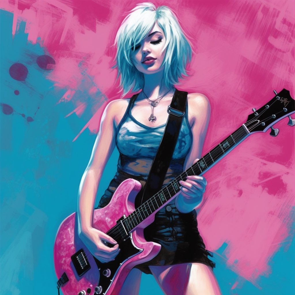 nanovsky_'s tweet photo. Good morning to every hard rocking one of you! 🔥🤘Hit those juicy solos and take the spotlight on this beautiful Wednesday 🔥🎸

Day #13 of AI art style exploration
#punk #comic #midjourney #aiart https://t.co/3vXSyZcRuw