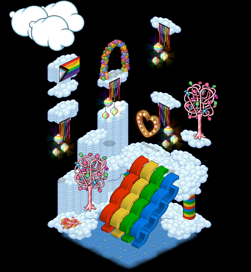 Mica3d's tweet photo. Pride NFT Competition 🏳️‍🌈 
Habbo X username: mica#75e7  
Room Name: The pride slides 
Room 8X8 

@Habbo
@Habbofr
@HabboNFT
#PrideWithHabboNFT https://t.co/lD4gGbiDfr