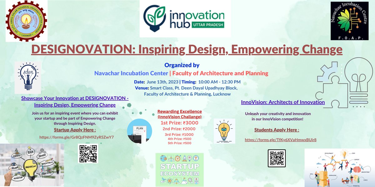 Exciting news from @FoAPCenterNIC Join us at 'DESIGNOVATION: Inspiring Design, Empowering Change' on June 13th, Experience the brilliance of student innovation at the 'InnoVision: Architects of Innovation competition' #DESIGNOVATION #InnoVision #InspiringChange #StudentInnovation