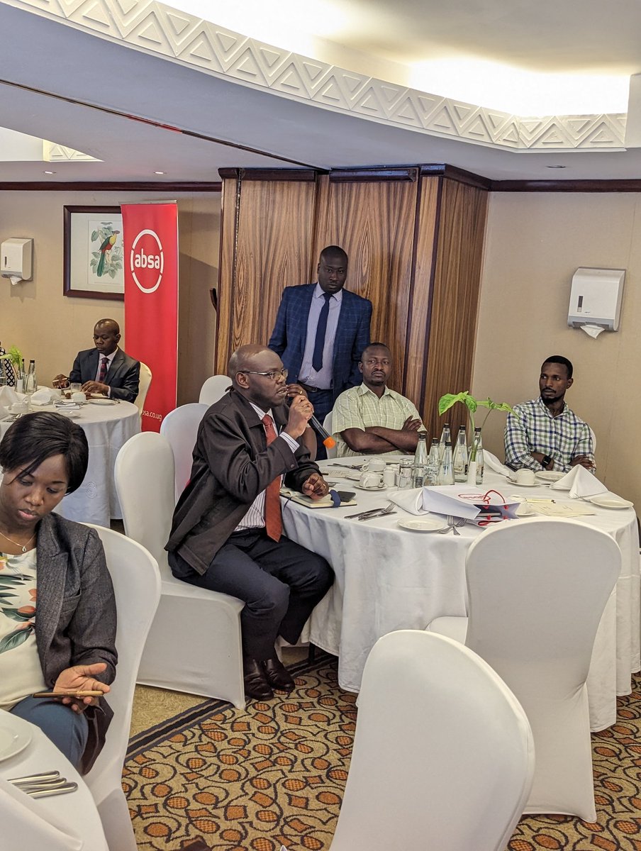 AbsaUganda's tweet photo. Happening now
Financial risk Mgt workshop with a section of our customers  as we delve into the technical aspects on how to manage the currency and interest rate risks in our economy. 
@AbsaUganda is committed to support customers thrive despite the volatile economic conditions. https://t.co/YOxcqB47qi