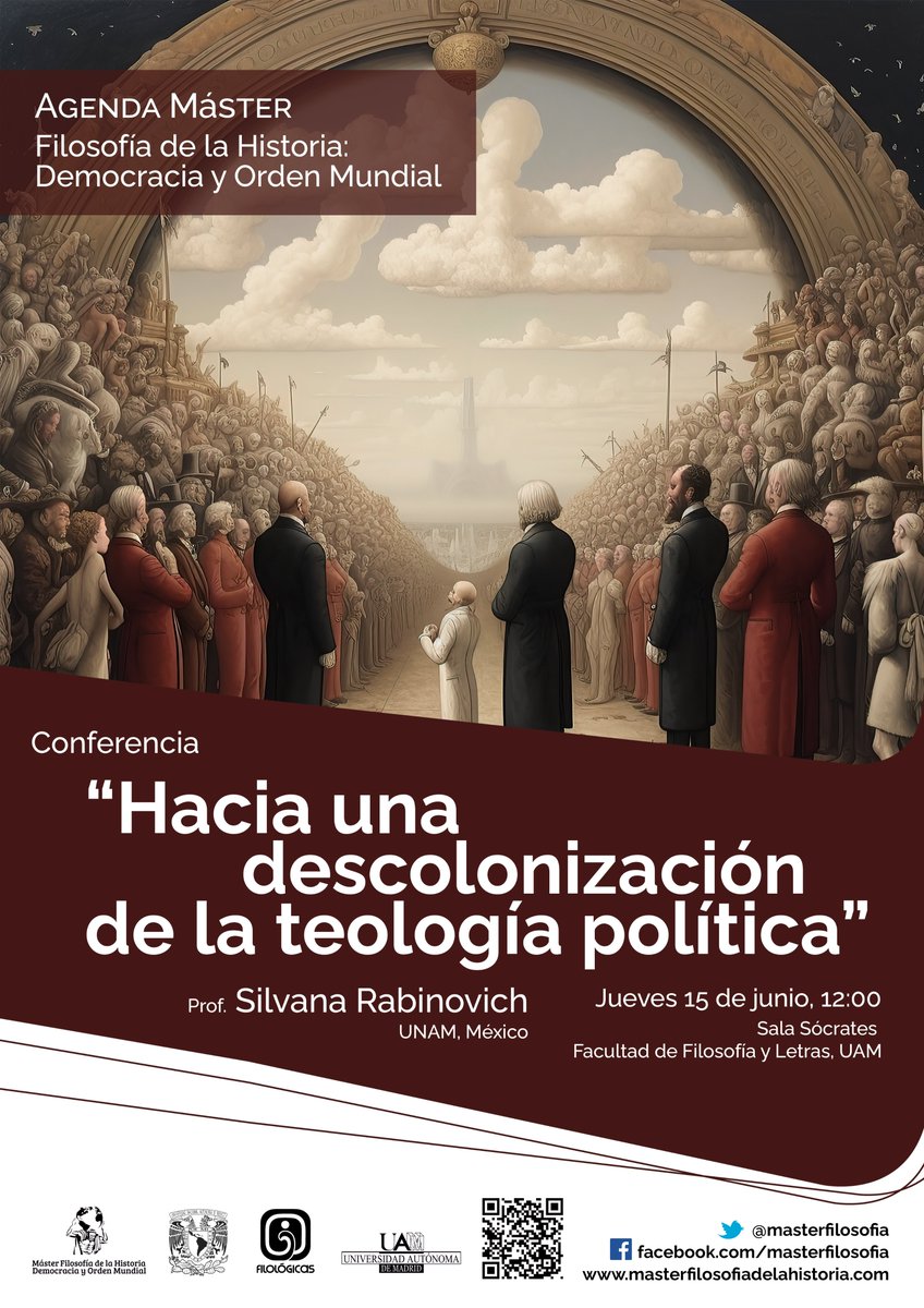 Nos alegra compartir que la conferencia de cierre de este curso estará a cargo de la profesora Silvana Rabinovich (UNAM). El título: “Hacia una descolonización de la teología política”. 15 de junio, 12:00. ¡Sesión abierta!