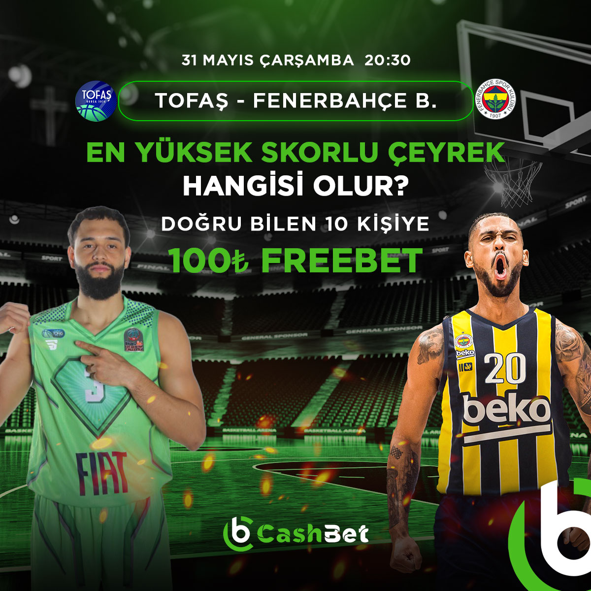 🚨 CashBet'te Etkinlik Zamanı!

🎁 En Yüksek Skorlu Çeyrek Hangisi Olur ?

❗Doğru tahmini yapan 10 kişiye çekiliş ile 100₺ Freebet!

Katılım Şartları;
🔴 RT ve FAV!
🔴 Hesabı takip et!
🔴 Formu eksiksiz doldur!

Katılım Formu👉🏽 docs.google.com/forms/d/e/1FAI…