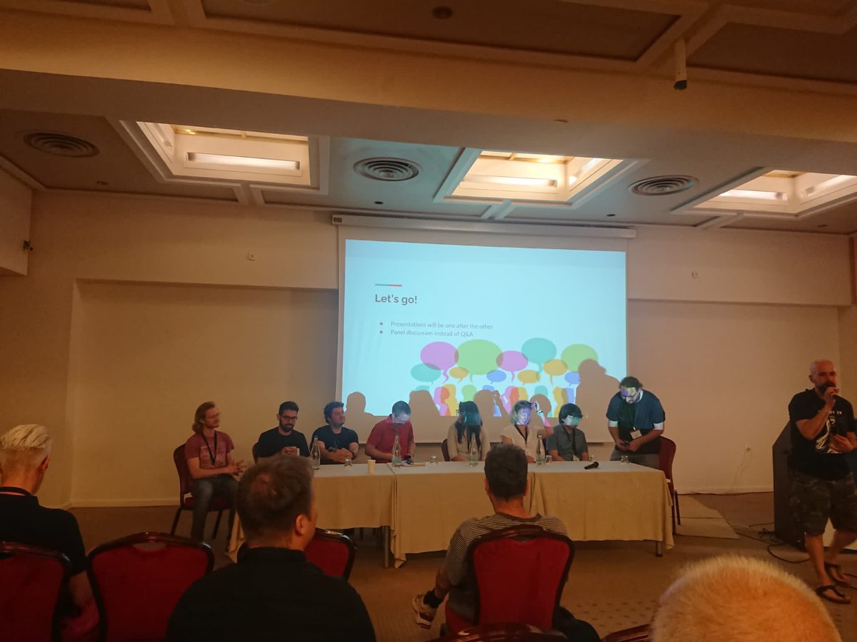 angelosalatino's tweet image. On stage… #eswc2023 it was a great initiative and exercise to think forward in time. It was fun! Tx @iricelino @heikopaulheim