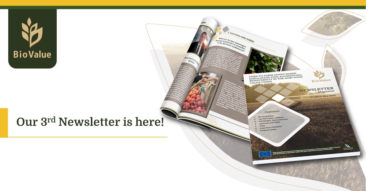 BiovalueProject's tweet photo. 🌿📰 The 3rd issue of @BiovalueProject Newsletter is here!
🔎Check it out now!
https://t.co/vS4NM1Mmur

For more check here👉: https://t.co/0c9fZGFnsu

#H2020 #BIOVALUE #Sustainability #Innovation #EU #crops #agriculture #biodiversity #newsletter https://t.co/UmtocrMW8A