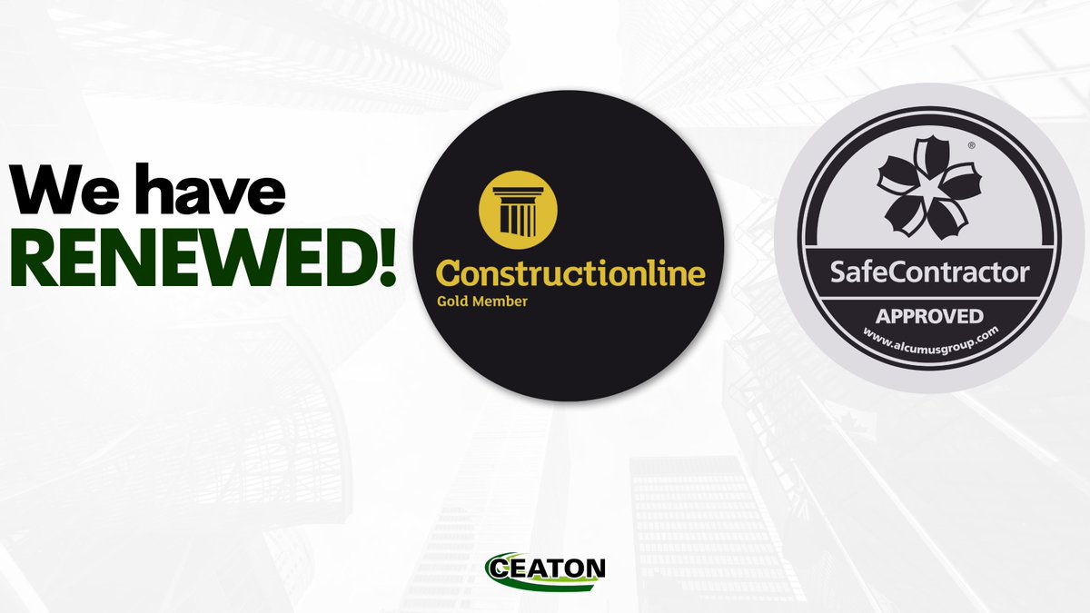 🎉 Exciting News! 🎉

We are thrilled to announce that we have successfully renewed our #Constructionline Gold &amp; #SafeContractor certifications! 🌟