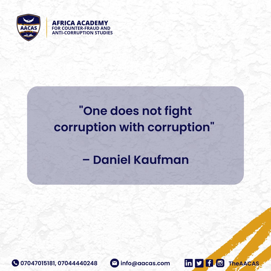 We cannot fight fire with fire. Corruption can only be defeated through honesty, transparency, and accountability.

Interested in partnering with us in the fight against fraud? 

Contact us:
07047015181
07044440248
info@aacas.com

#aacas #theaacas #antifraud Opay EFCC Palmpay