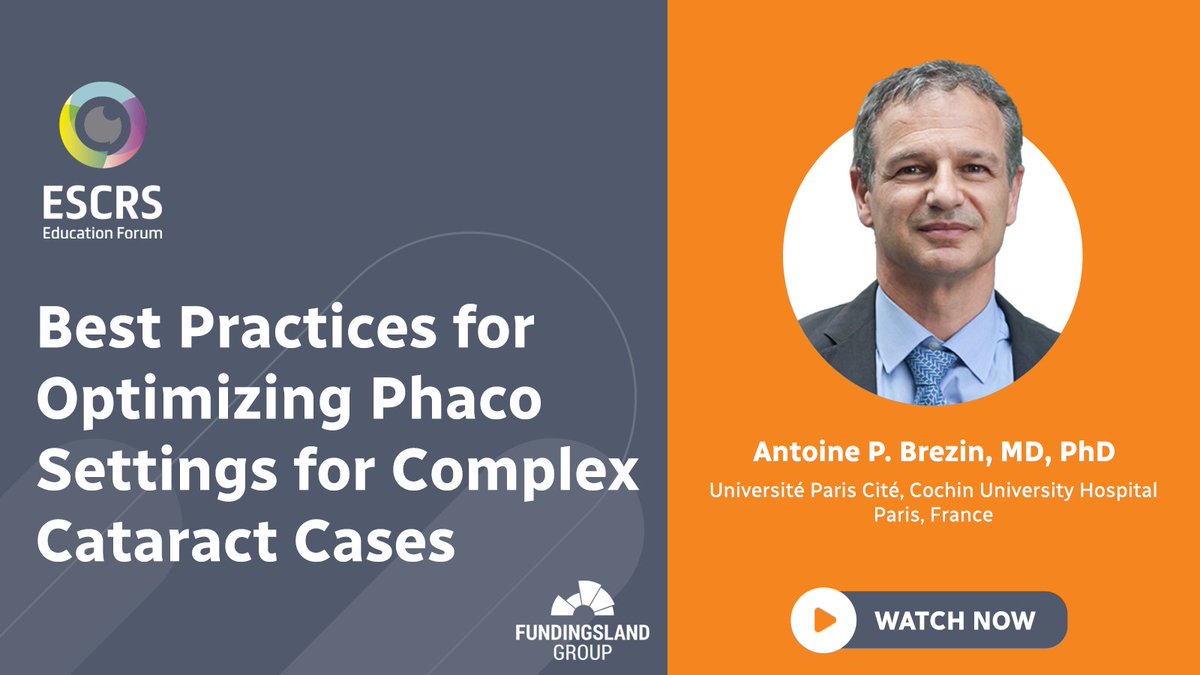 tfgeducation's tweet image. Hear from Dr. Antoine P. Brezin, MD, PhD how he optimizes phaco settings to address common complex cases in cataract surgery.

tfgedu.com/Dmig

#phaco #complexcase #medicaleducation #cataratsurgery