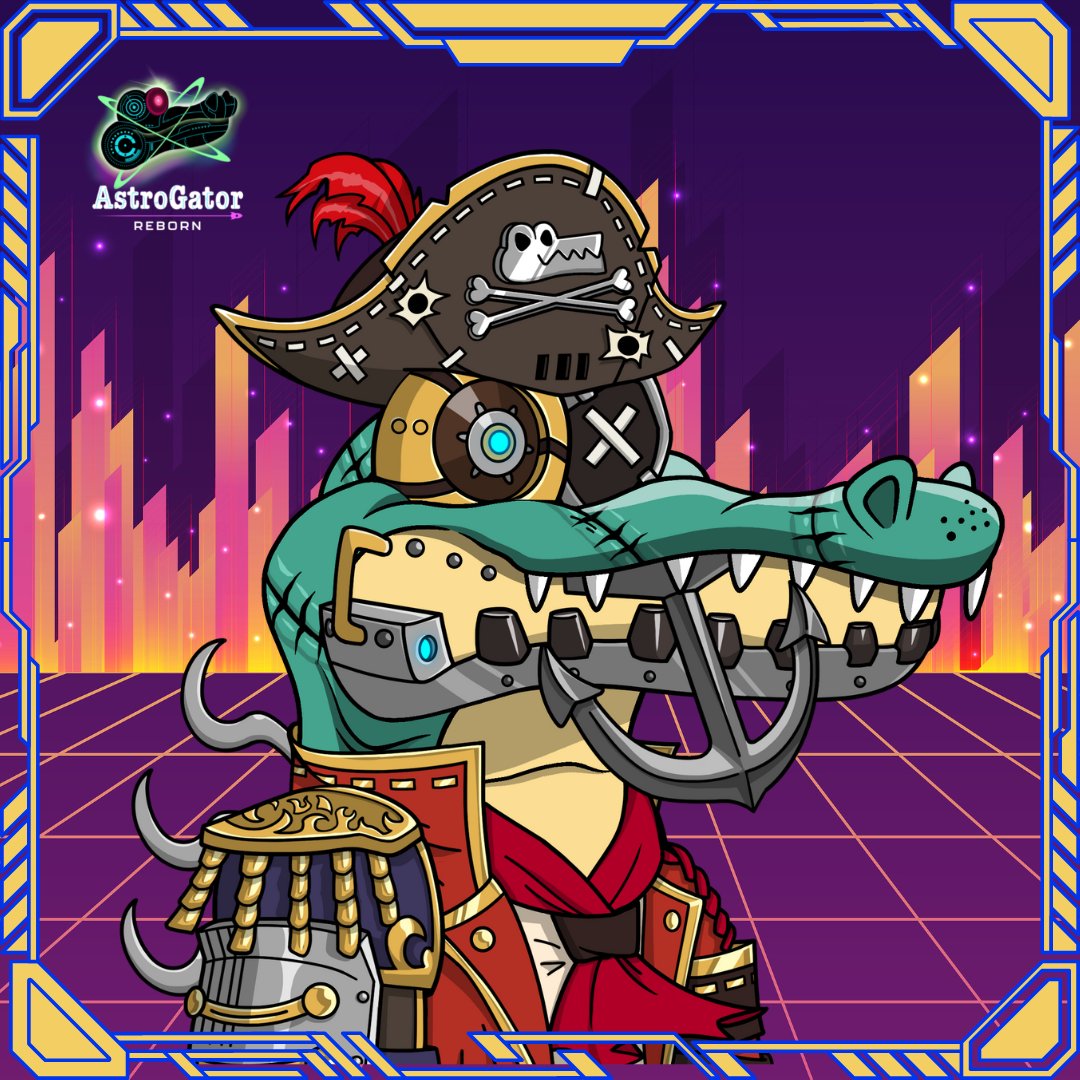 ✨《Mech alligator, the Pirate Croc》✨

Fierce pirate alligator is here!
Are you ready?

🐊Mint 👉 bit.ly/3ttU86p  
🐊Discord 👉 bit.ly/3Qito2J  
#AstroGator_REBORN #AstroGator #GameFi #NFT #NFTs #NFTcommunity #nftart