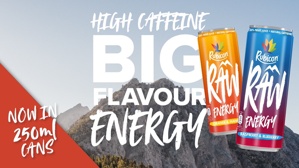 Perfect for life on the go. Try our brand NEW 250ml cans. In store now. #RubiconRAW #BeAForceOfNature #EnergyDrink #HighCaffeine #Bvitamins