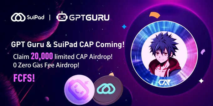 SuiPad 🌊 - Launchpad on Sui (@suipadxyz) on Twitter photo Hey, #SuiArmy! Let's start our first journey with <a href="/GPTGuru_/">GPT Guru | AI To Earn⚡️</a> on @taskxyz!
🎁Only 20,000 #CAPs /with 0 gas fee #FCFS
🗓May 31st, 10:00 - Jun 10th, 10:00 (UTC)
Claim it👇
taskon.xyz/campaign/detai…
#NFT #Airdrop #IDO #Web3 Hey, #SuiArmy! Let's start our first journey with <a href="/GPTGuru_/">GPT Guru | AI To Earn⚡️</a> on @taskxyz!
🎁Only 20,000 #CAPs /with 0 gas fee #FCFS
🗓May 31st, 10:00 - Jun 10th, 10:00 (UTC)
Claim it👇
taskon.xyz/campaign/detai…
#NFT #Airdrop #IDO #Web3
