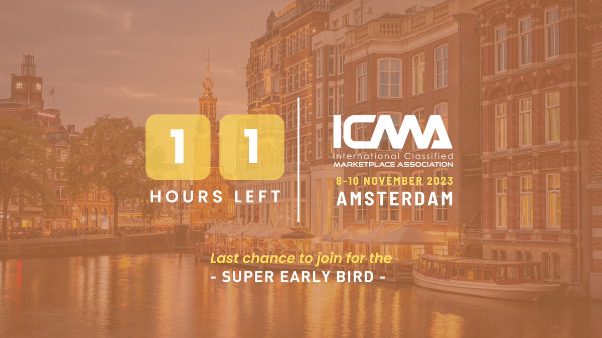 dma_association's tweet image. Our SUPER EARLY BIRD ends in❗️less than 12 hours❗️. Register now and have access to a diverse range of presentations, workshops, and networking events.

Join us!👉 icmaonline.org/register

#ICMAConference #onlinemarketplaces #sharingbestpractices #knowledgesharing #superearlybird