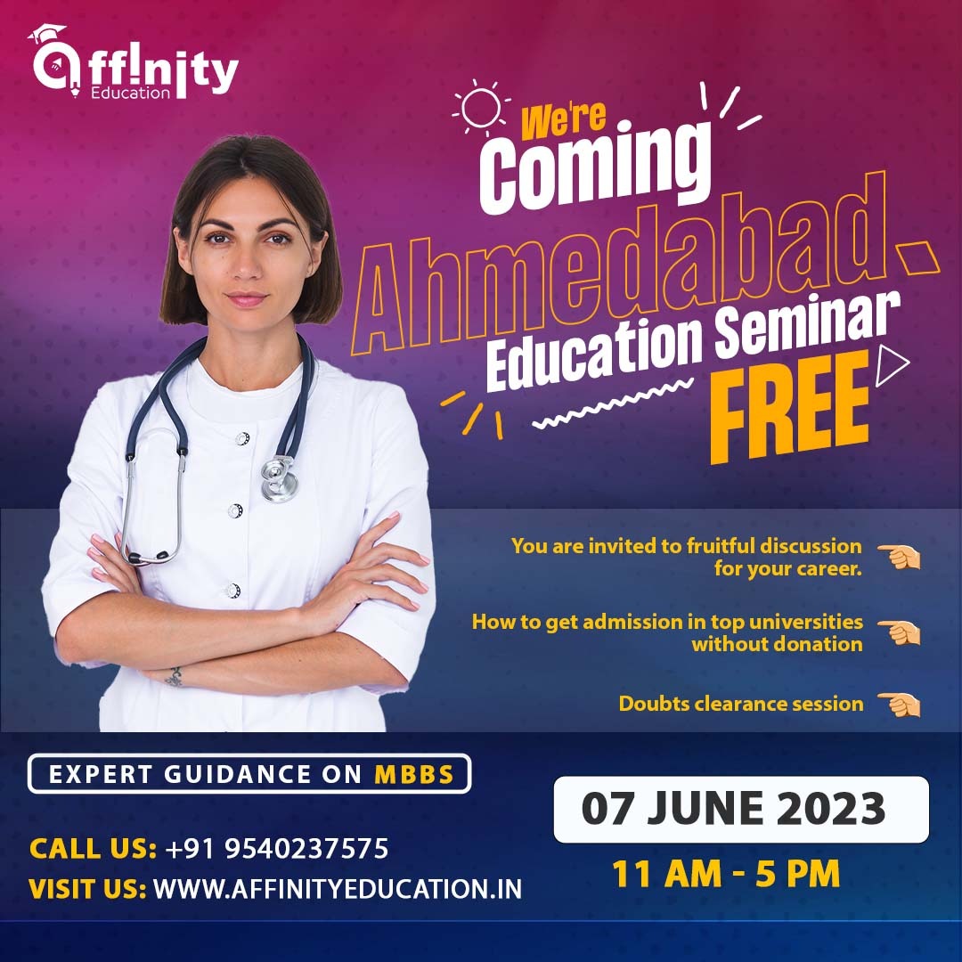 📚 We're Coming to Ahmedabad! 🌍
🤝💼 You are invited to a fruitful discussion that will shape your career and guide you towards success. 💼
💡 #EducationSeminar #FreeEvent #Ahmedabad #AdmissionGuidance #TopUniversities #NoDonation #DoubtsClearance #ExpertGuidance #MBBS