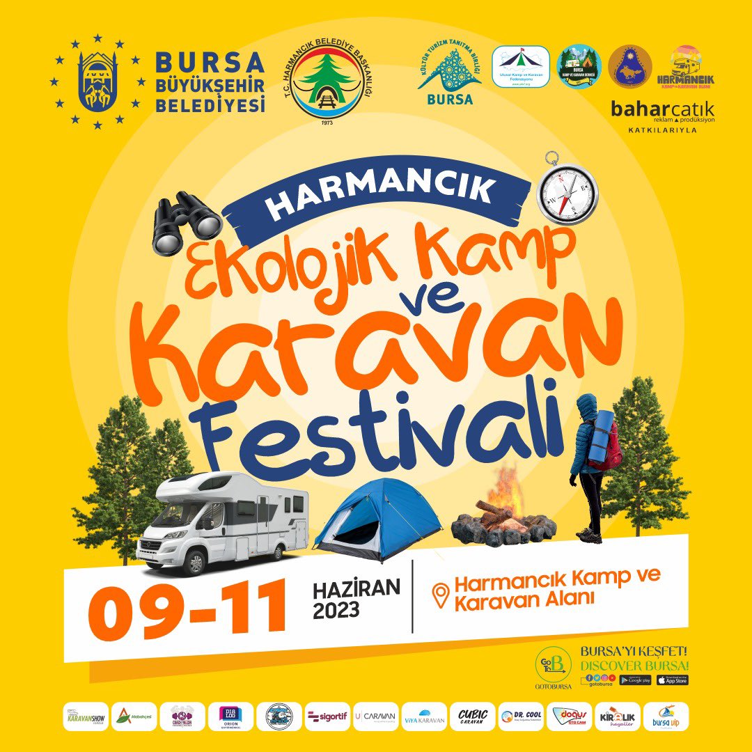 Atas_Yilmaz's tweet photo. 2.Harmancık Ekolojik Kamp ve Karavan Festivalimizi Bursa Büyükşehir Belediyemiz ile birlikte 09-11 Haziran 2023 tarihleri arasında konser ve çeşitli aktiviteler ile gerçekleştiriyoruz.
Link üzerinden kayıt yaptırmayı lütfen unutmayınız.

https://t.co/staSbWrgJY https://t.co/93ydqgMnqF