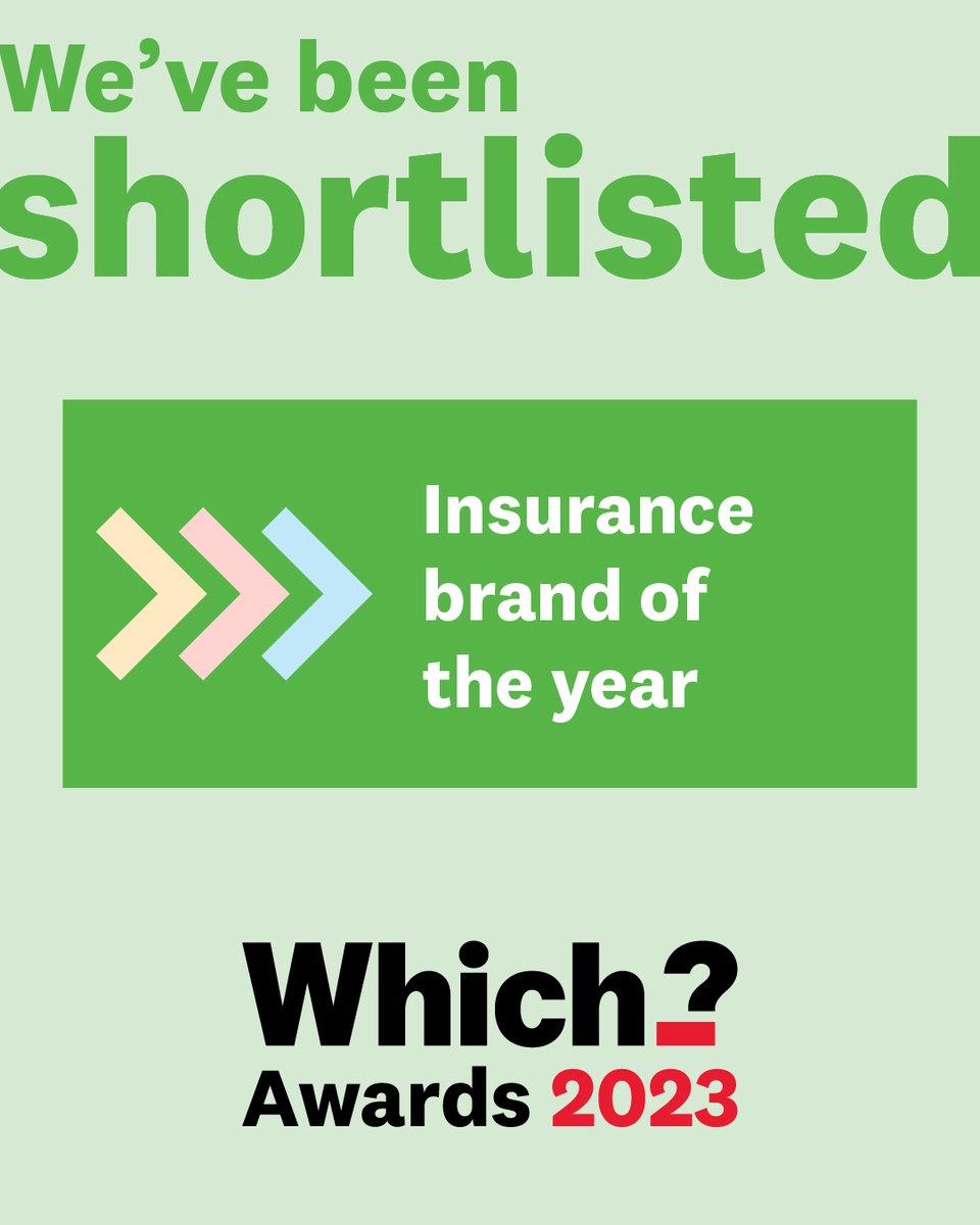 We’re delighted to be shortlisted for the Which? Insurance Brand of the Year 2023! 💚  #WhichAwards2023 @WhichUK