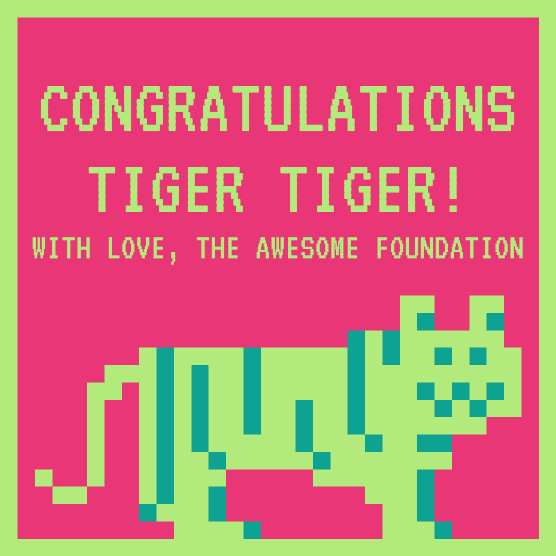 awesomepdx's tweet photo. We at Awesome Foundation Portland wish to congratulate Tiger, Tiger on tying for a bonus second place grant! We are stoked for some awesomeness!

#awesomefoundation #portlandOR #pdx #tigertigerfest https://t.co/yQZ09d7QZe