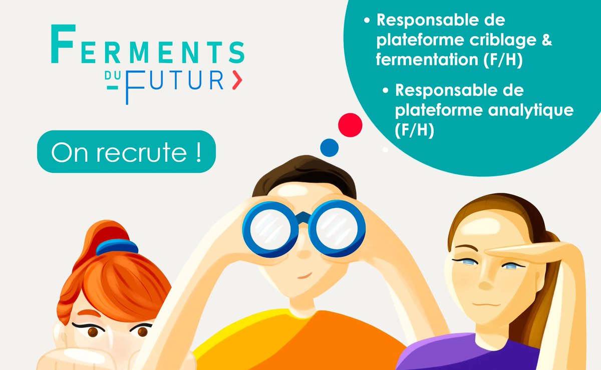 #FermentsFutur recrute 2 responsables de plateformes :

🧫Criblage &amp; Fermentation
🧪Analytique

Missions : coordonner les activités de 2 équipes d’ingénieur-e-s et de technicien-ne-s

▶️Criblage &amp; Fermentation : t.ly/Sh0vn
▶️Analytique : t.ly/Vk8R