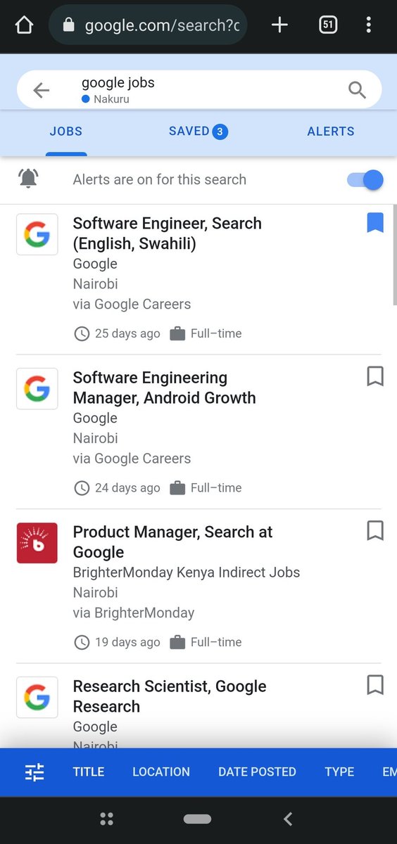 Lydiajoykarimi's tweet photo. Wakuu🤗 Google Iko na  features for you to enjoy. Enda pale google &amp; search for google jobs you are interested in like software engineering
Guys Ensure you use  this link https://t.co/H2giQwmlhE to subscribe to Google job alerts.
#SearchIsLife 
#SearchNiLife 
#FindWithGoogle 
#AD https://t.co/VjXeCRAKH2